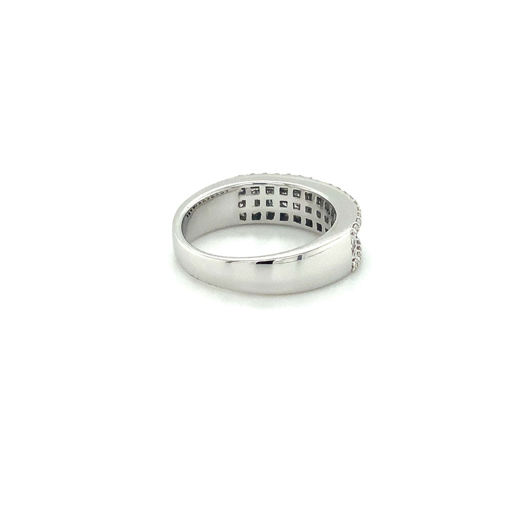 Stackable Baguettes and Round Brilliant Cut Diamonds Stackable Band set in 14K White Gold - Image 10 of 11