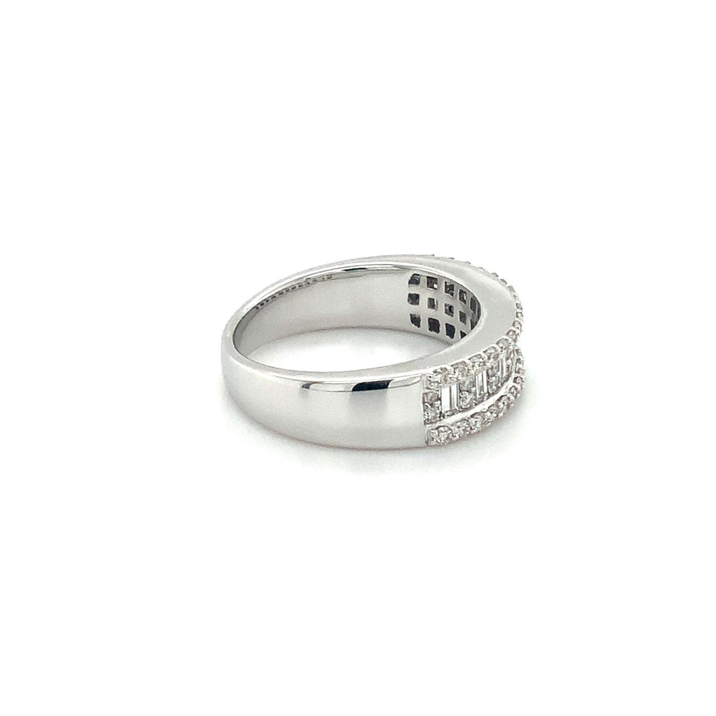 Stackable Baguettes & Brilliant Cut Diamond Stackable Band set in 14K White Gold - Image 6 of 7