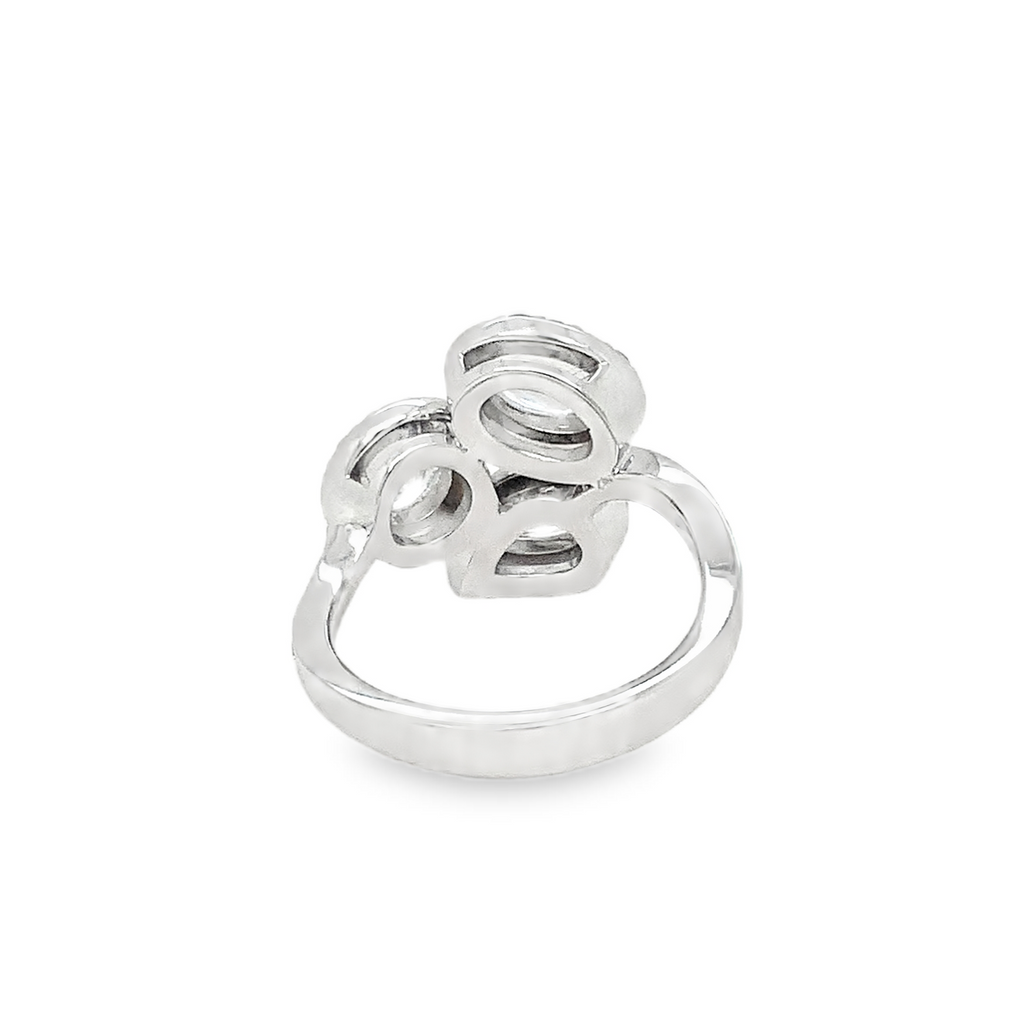 Christopher Designs "Trois et Moi" 3 Stone Halo style Lab Grown Diamond Ring set in 14K White Gold - Image 5 of 11