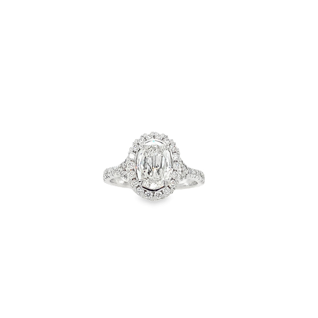 Christopher Designs L'Amour Crisscut® Oval 1.07 cts GIA Certified Halo Style Diamond Engagement Ring 18K Whit - Image 1 of 6