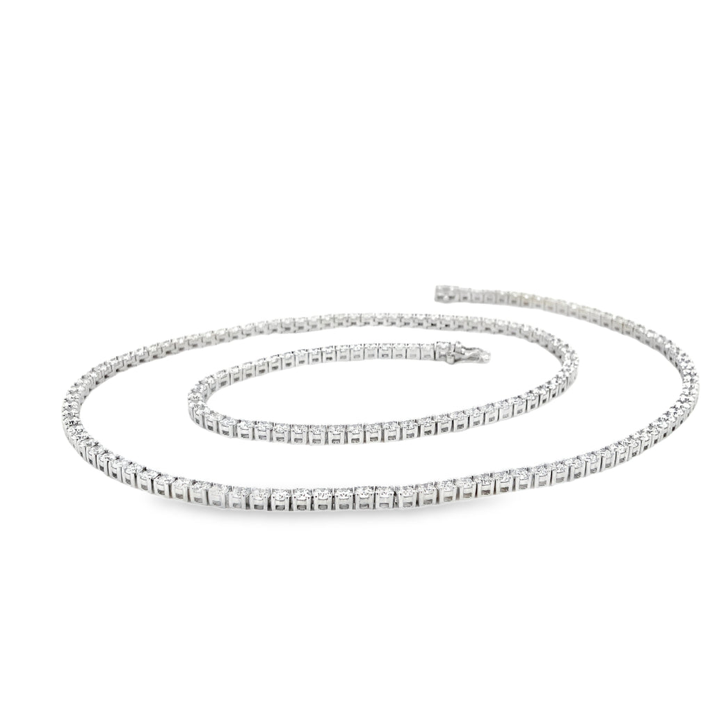 Lab Grown Diamond Tennis Necklace 7.26 cts t.w. set in 14K White Gold - Image 2 of 9