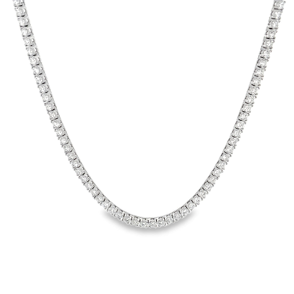 Lab Grown Diamond Tennis Necklace 7.26 cts t.w. set in 14K White Gold - Image 1 of 9