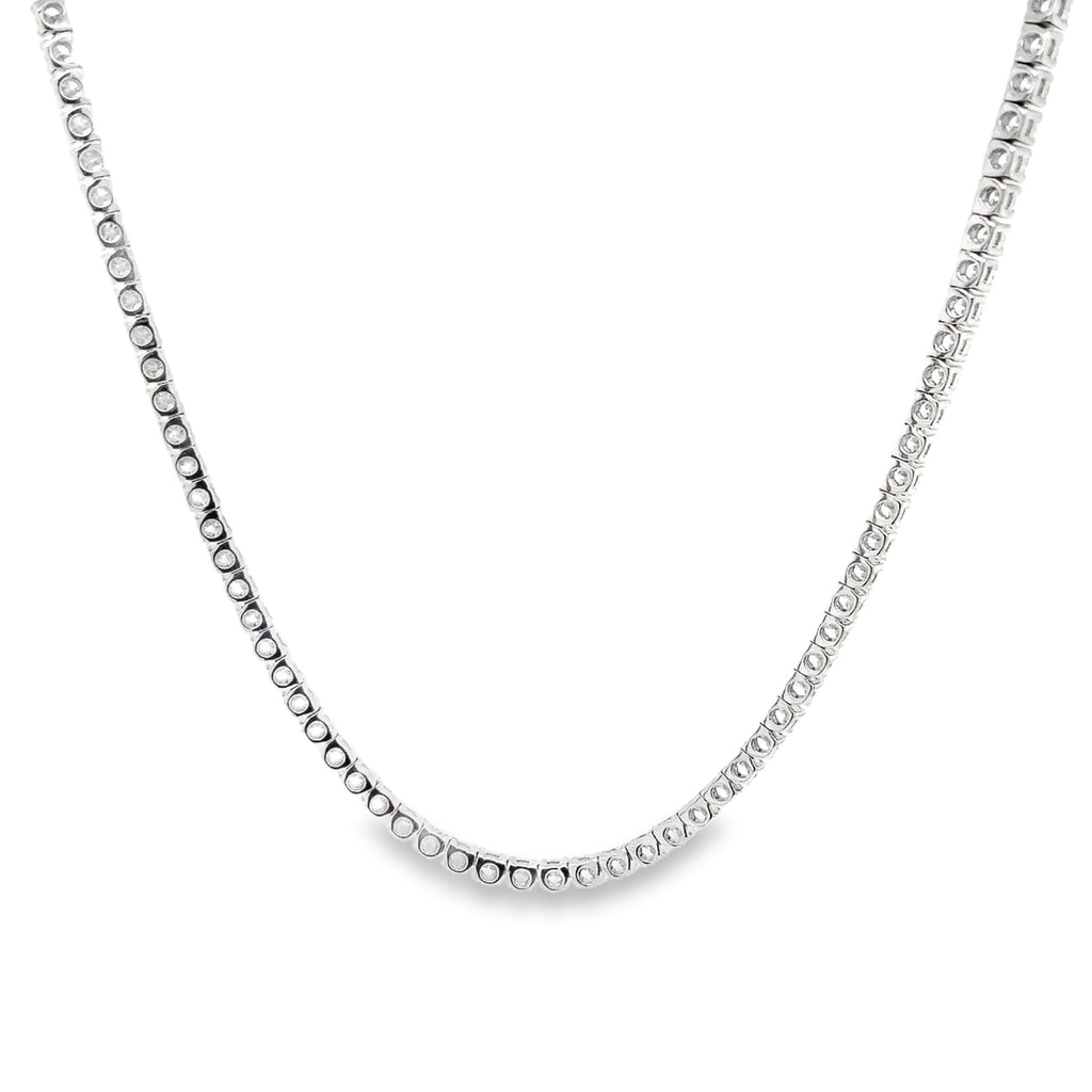 Lab Grown Diamond Tennis Necklace 7.26 cts t.w. set in 14K White Gold - Image 5 of 9