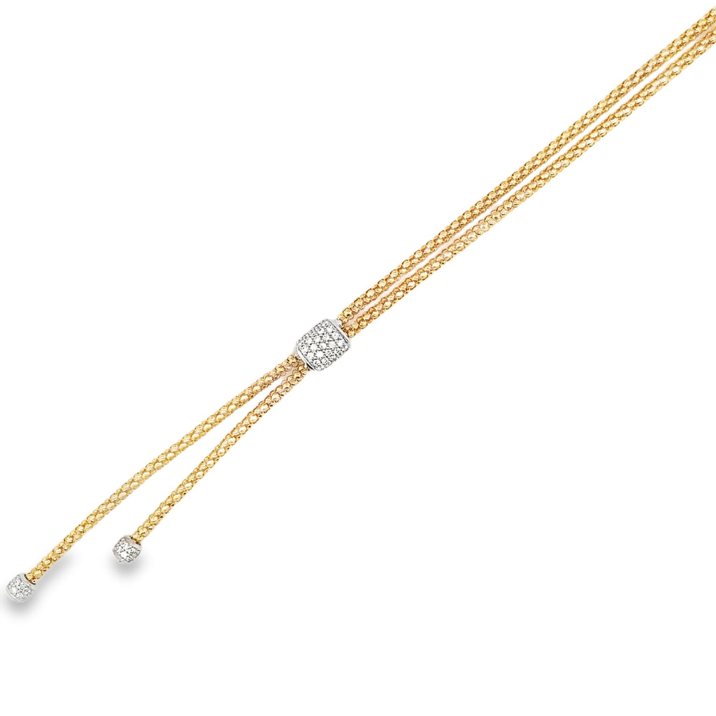 Afarin Collection Pave Diamond and Gold Lariat Necklace set in 18K Yellow and White Gold - Image 8 of 9