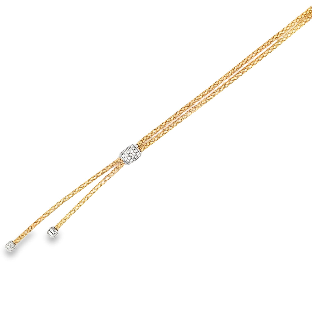 Afarin Collection Pave Diamond and Gold Lariat Necklace set in 18K Yellow and White Gold - Image 9 of 9