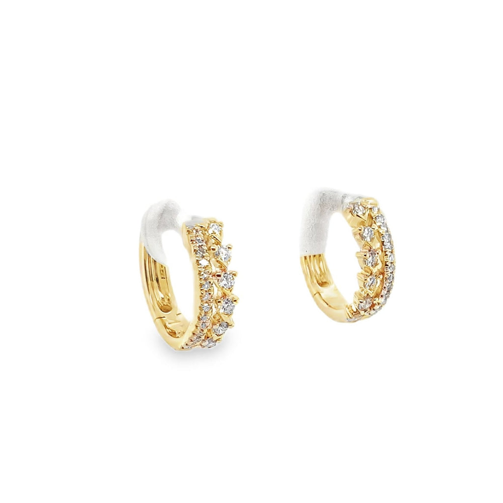 Roman+Jules Small Diamond Hoop Earrings 0.25ctw 14K Yellow Gold - Image 2 of 9