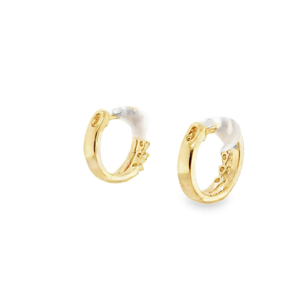 Roman+Jules Small Diamond Hoop Earrings 0.25ctw 14K Yellow Gold - Image 3 of 9