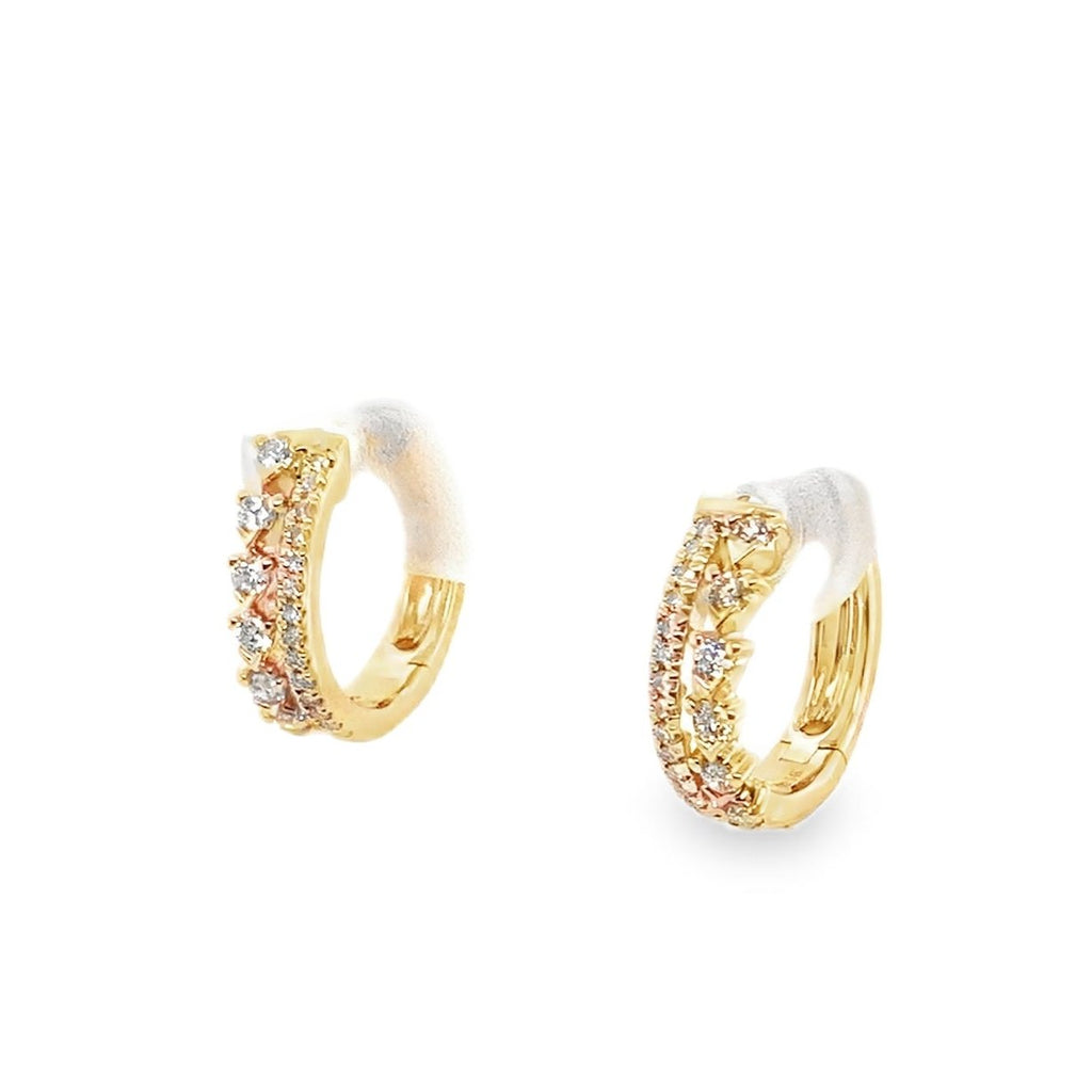 Roman+Jules Small Diamond Hoop Earrings 0.25ctw 14K Yellow Gold - Image 5 of 9
