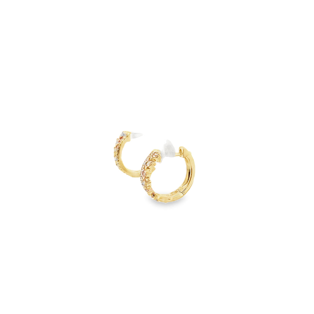 Roman+Jules Small Diamond Hoop Earrings 0.25ctw 14K Yellow Gold - Image 6 of 9