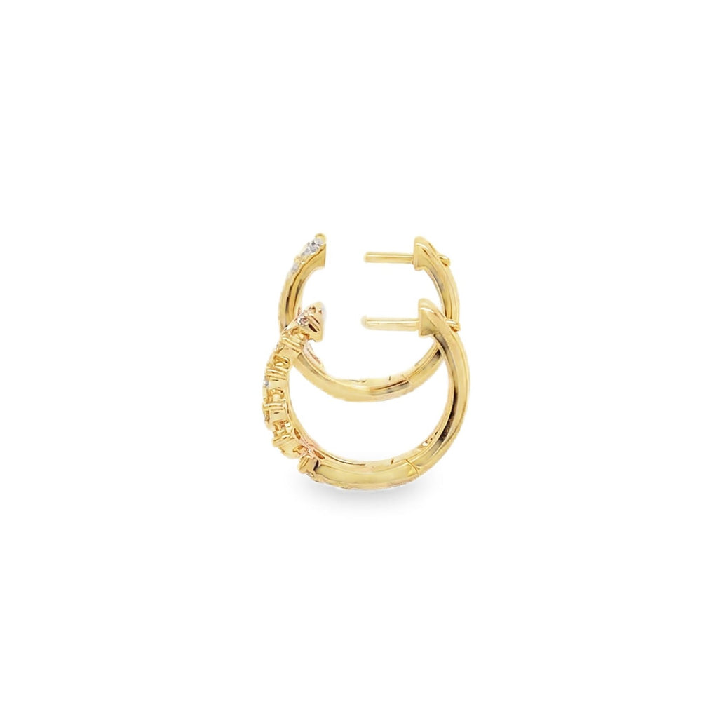 Roman+Jules Small Diamond Hoop Earrings 0.25ctw 14K Yellow Gold - Image 7 of 9