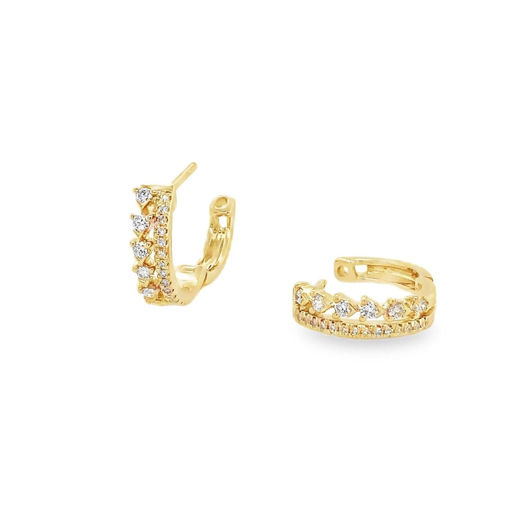 Roman+Jules Small Diamond Hoop Earrings 0.25ctw 14K Yellow Gold - Image 1 of 9