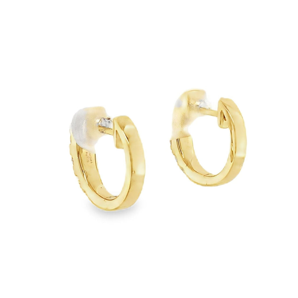 Memoire Graduated Round Brilliant Cut Diamond 1 ct. Huggie Earrings - Image 4 of 4