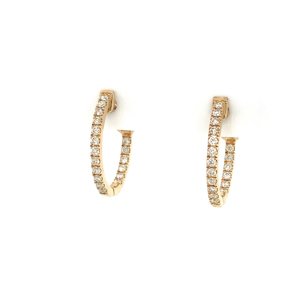 Small Diamond Hoop Earring Set in 14K Yellow Gold - Image 2 of 7