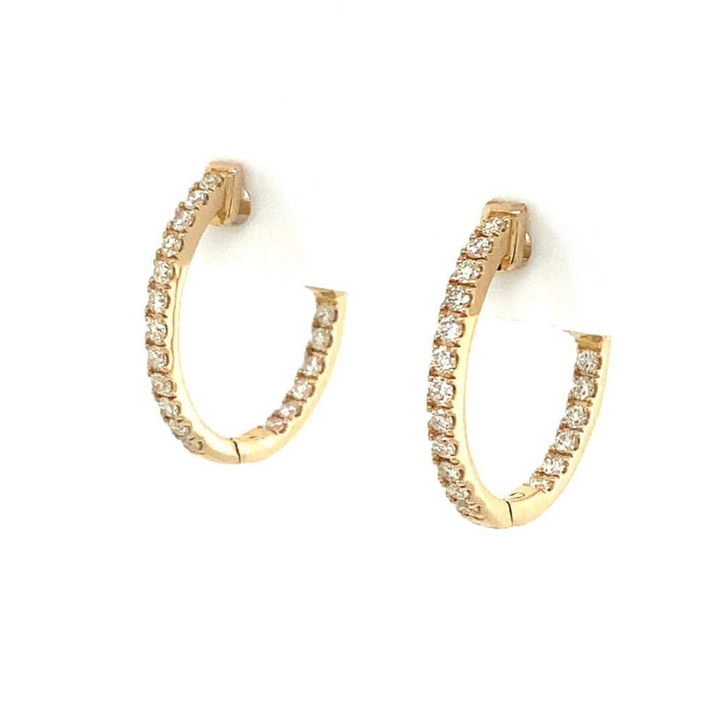 Small Diamond Hoop Earring Set in 14K Yellow Gold - Image 7 of 7