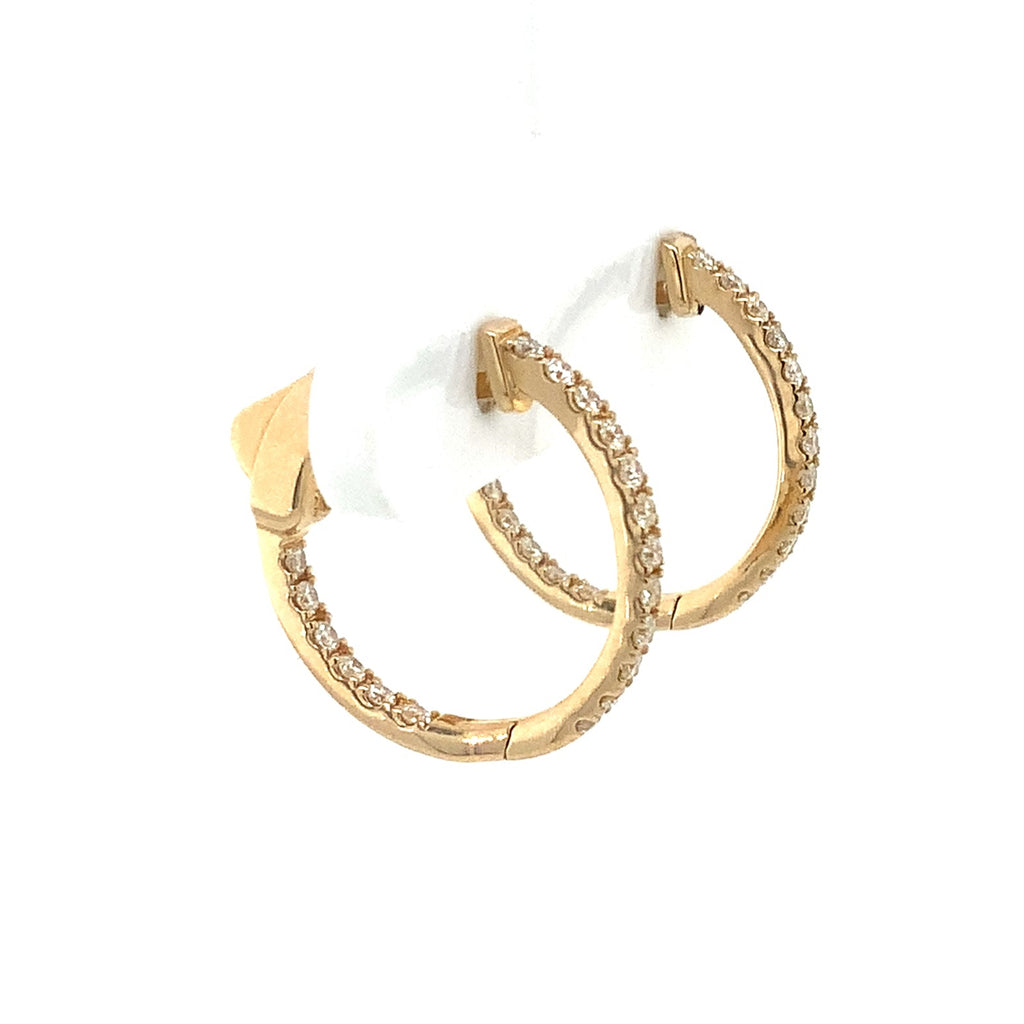 Small Diamond Hoop Earring Set in 14K Yellow Gold - Image 5 of 7