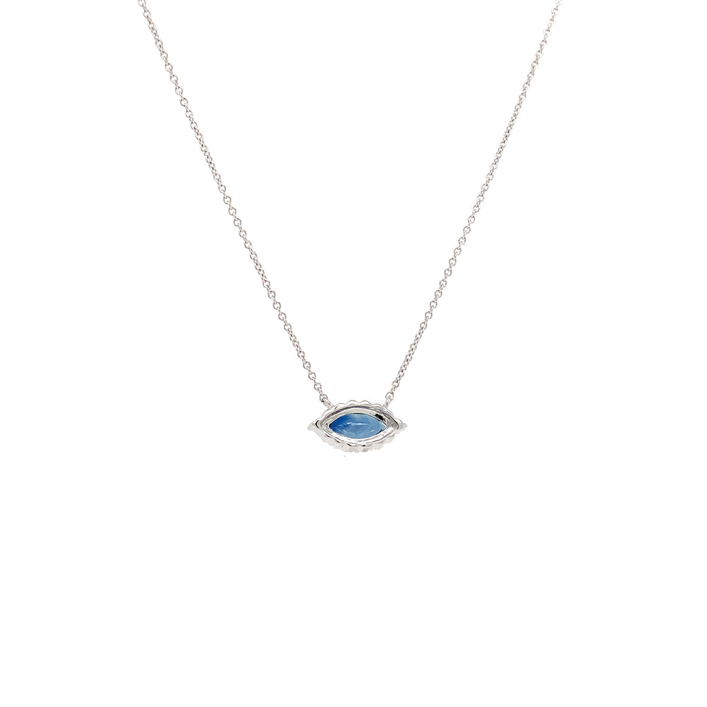 ASBA Collection Blue Sapphire and Diamond Necklace Set in 14K White Gold - Image 5 of 6