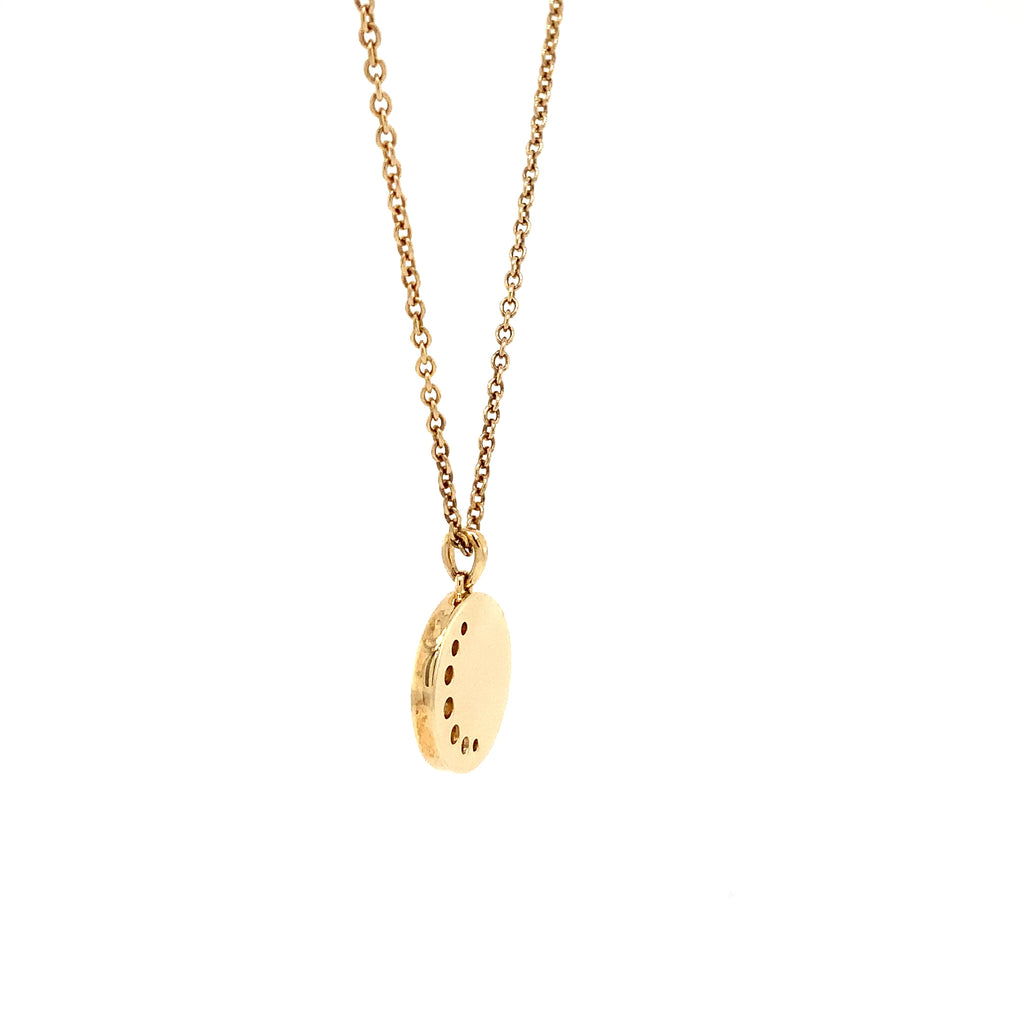 Memoire Diamond Luna Crescent Medallion Necklace in 18Kt Yellow Gold - Image 10 of 11
