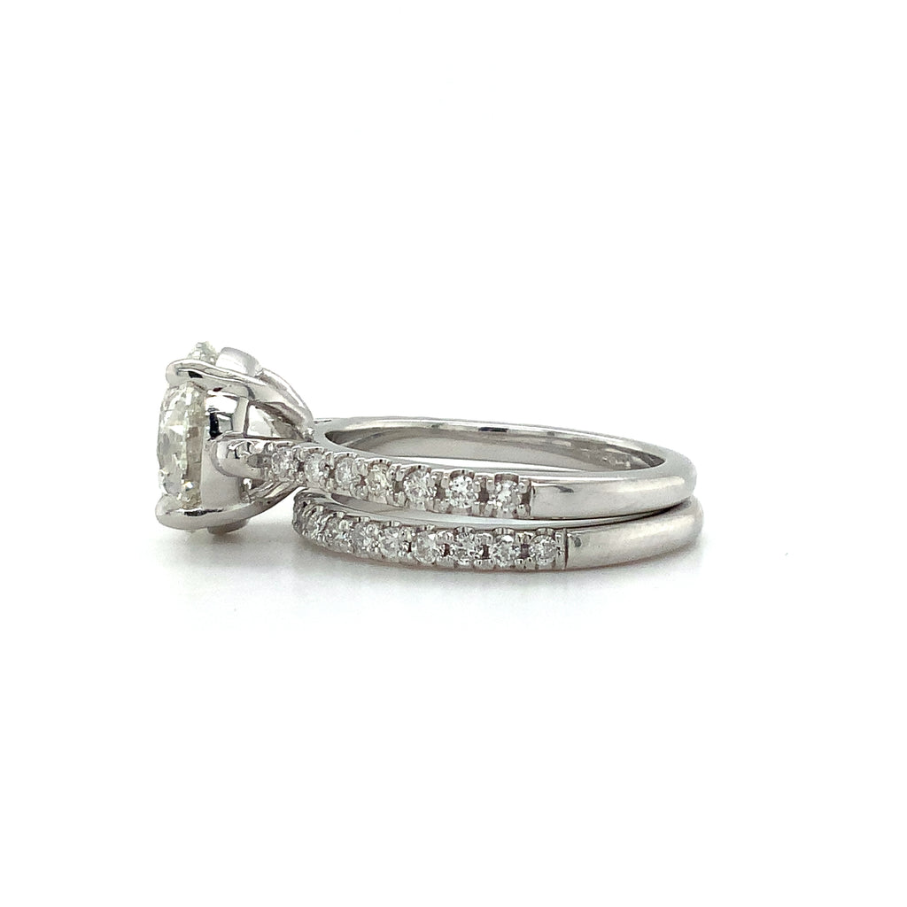 GIA Certified Diamond Engagement Ring 4.10 Ct G in Color SI 2 in Clarity Shared Prong Wedding Set 1.10 ctw P - Image 2 of 10