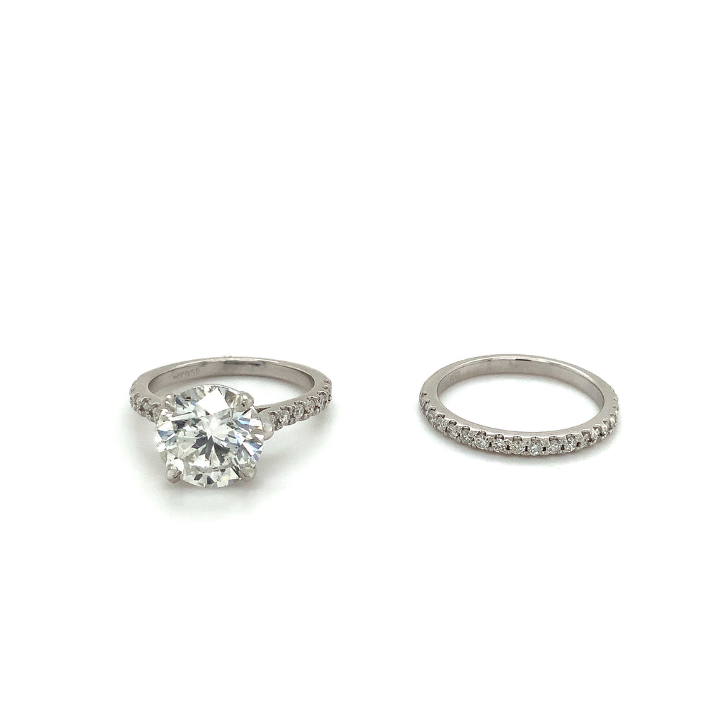 GIA Certified Diamond Engagement Ring 4.10 Ct G in Color SI 2 in Clarity Shared Prong Wedding Set 1.10 ctw P - Image 3 of 10