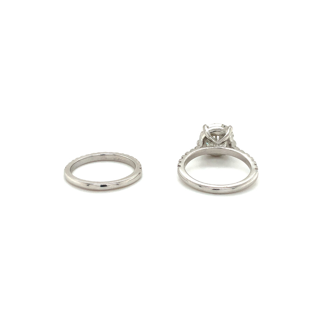 GIA Certified Diamond Engagement Ring 4.10 Ct G in Color SI 2 in Clarity Shared Prong Wedding Set 1.10 ctw P - Image 4 of 10