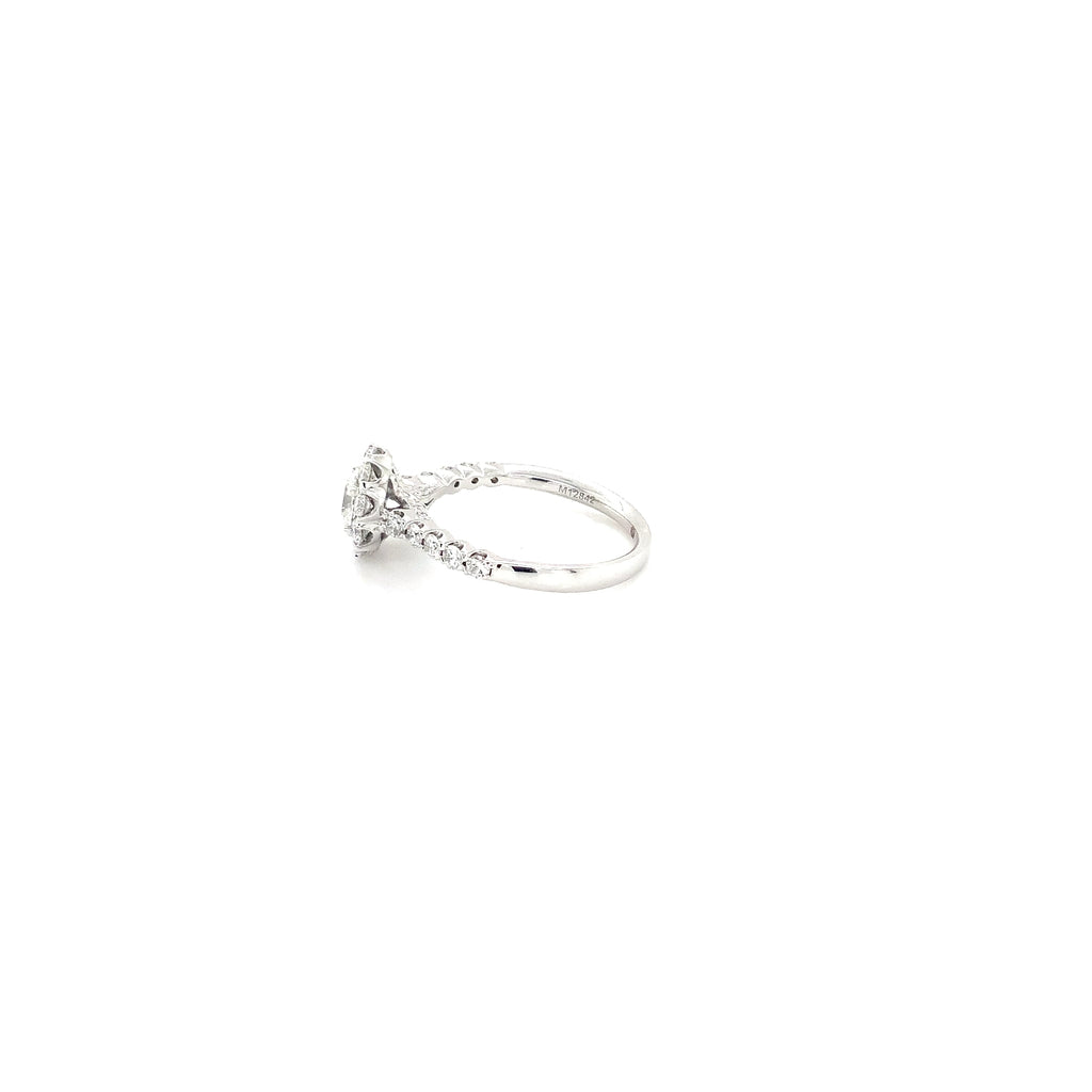 Christopher Designs Crisscut® Round Halo Diamond Engagement Ring 18K White Gold - Image 3 of 13