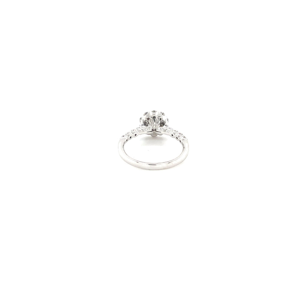 Christopher Designs Crisscut® Round Halo Diamond Engagement Ring 18K White Gold - Image 4 of 13