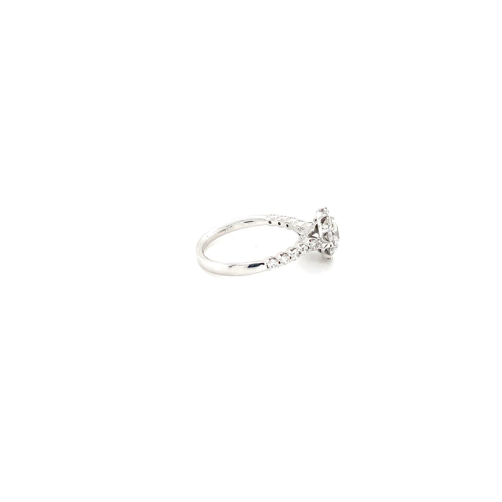 Christopher Designs Crisscut® Round Halo Diamond Engagement Ring 18K White Gold - Image 5 of 13