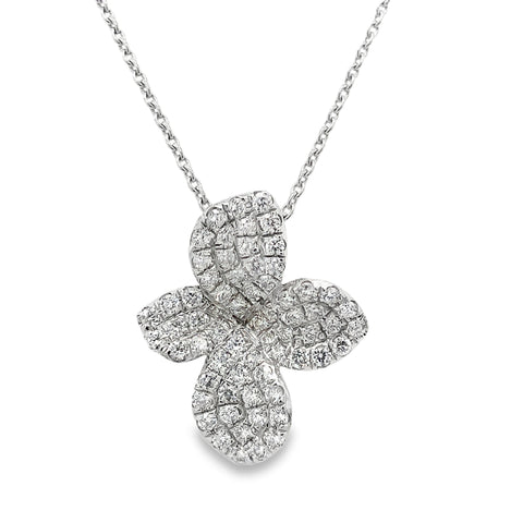 Afarin Collection Pavé  Petite Garden Diamond Pendant in 18 kt White Gold - Image 1 of 4