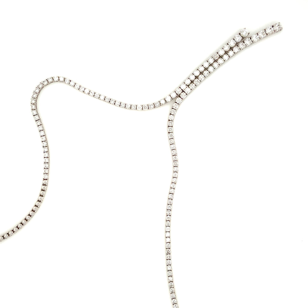 Roman+Jules Elegant Lariat Style Graduating Diamond Necklace set in 14K White Gold - Image 2 of 4