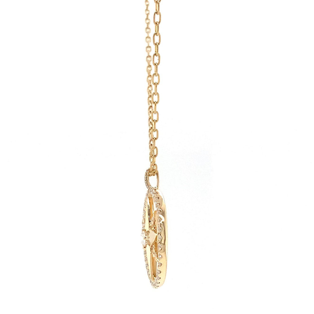 Diamond Compass Pendant 0.30ct Set in 18k Yellow Gold - Image 2 of 4