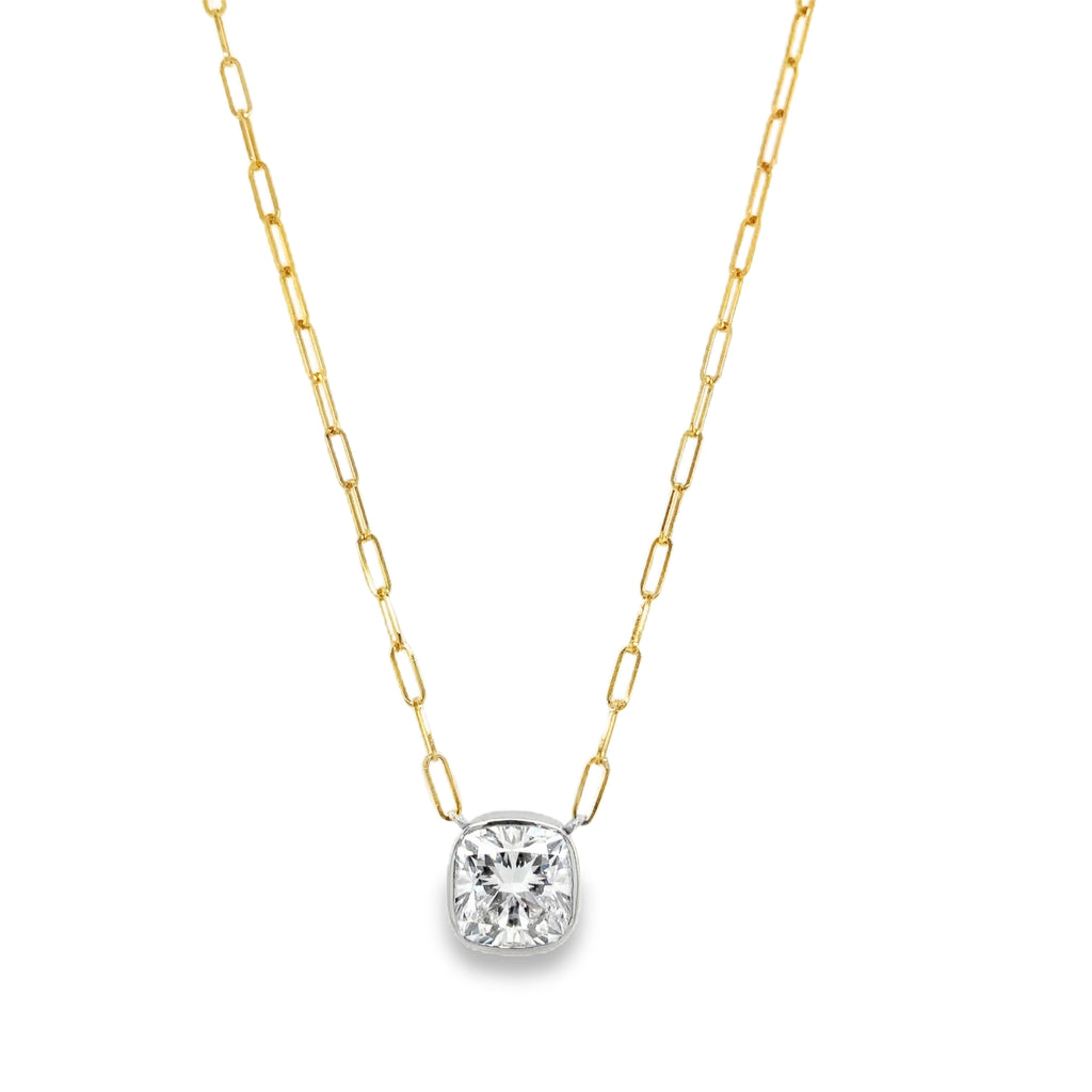 Two Tone Cushion Shaped Lab Grown 5.04ct Diamond Pendant - Image 1 of 5