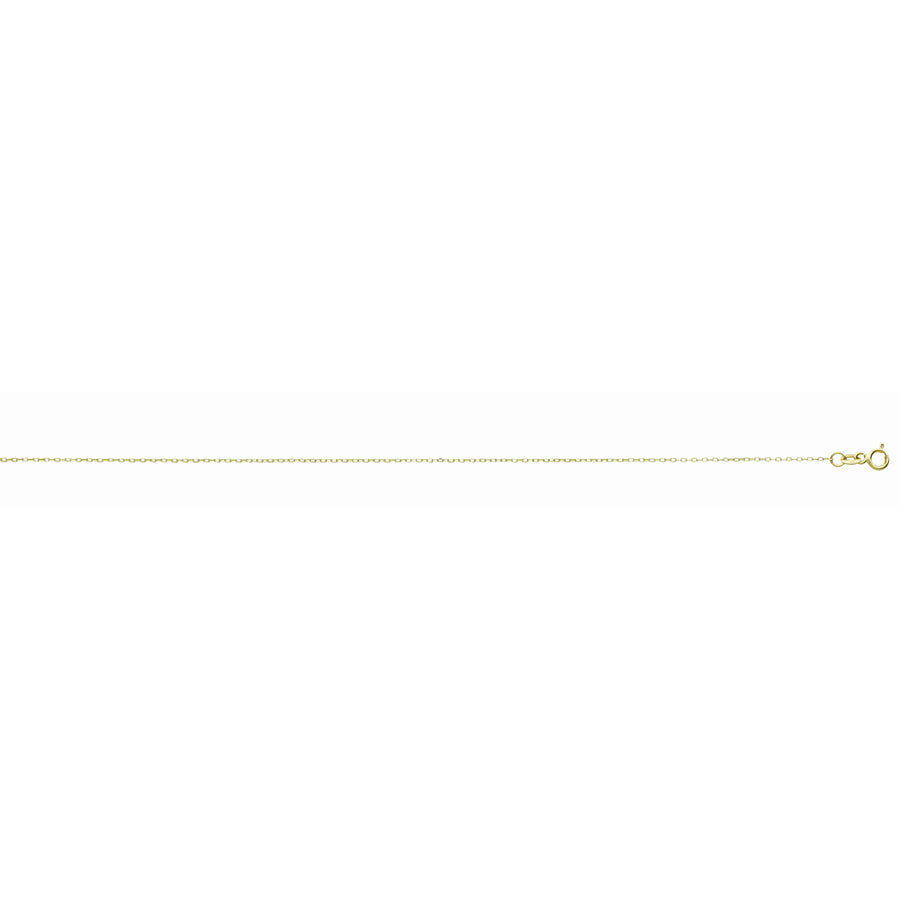 Diamond Cut 16" Cable Chain 4.5mm Spring Ring in 14K Yellow Gold