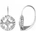 Lever back Filigree Diamond Earrings in 14K White Gold - Image 1 of 6