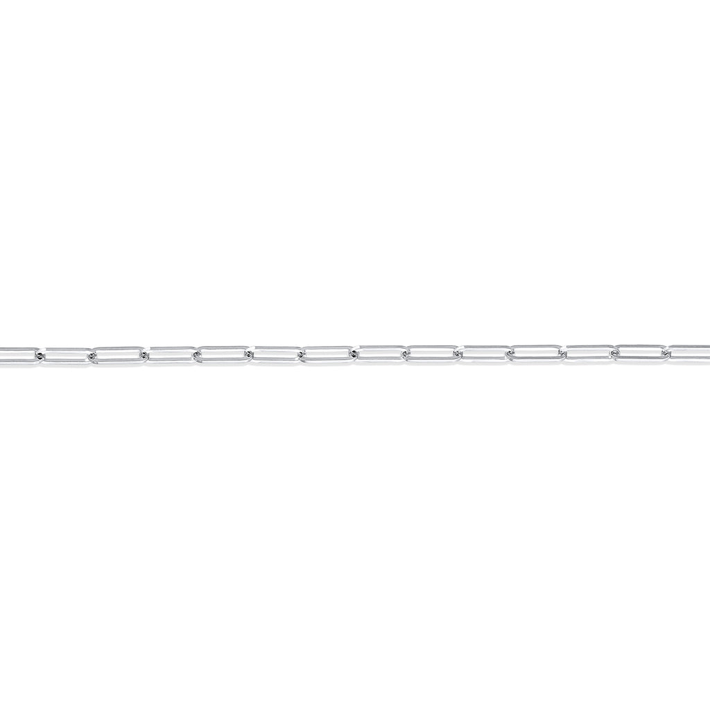 Semi-Solid Paperclip Chain in 14K White Gold with Lobster Clasp - Image 4 of 4