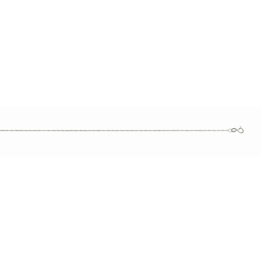 Classic Singapore Chain in 14K White Gold, 18" Long