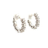 A Link Collection Classic Small Diamond Hoop Earring set in 18K White Gold