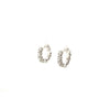 A Link Collection Classic Small Diamond Hoop Earring set in 18K White Gold