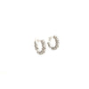 A Link Collection Classic Small Diamond Hoop Earring set in 18K White Gold