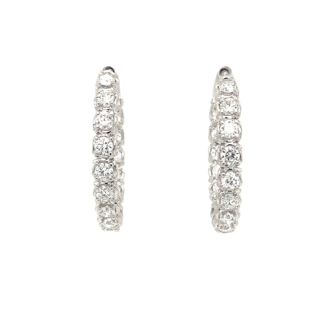A Link Collection Diamond Hoop Earring set in 18K White Gold
