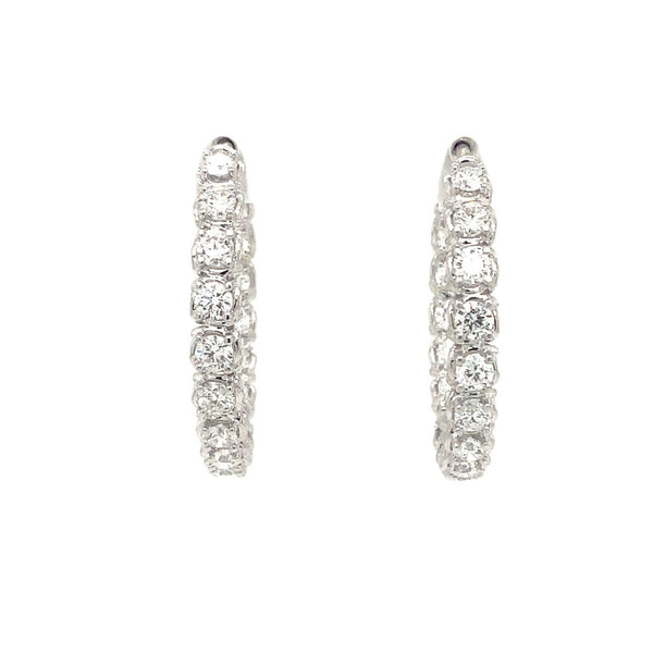 A Link Collection Diamond Hoop Earring set in 18K White Gold