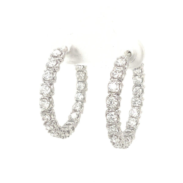 A Link Collection Diamond Hoop Earring set in 18K White Gold