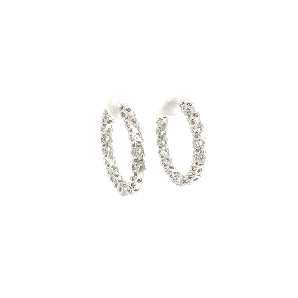 A Link Collection Diamond Hoop Earring set in 18K White Gold