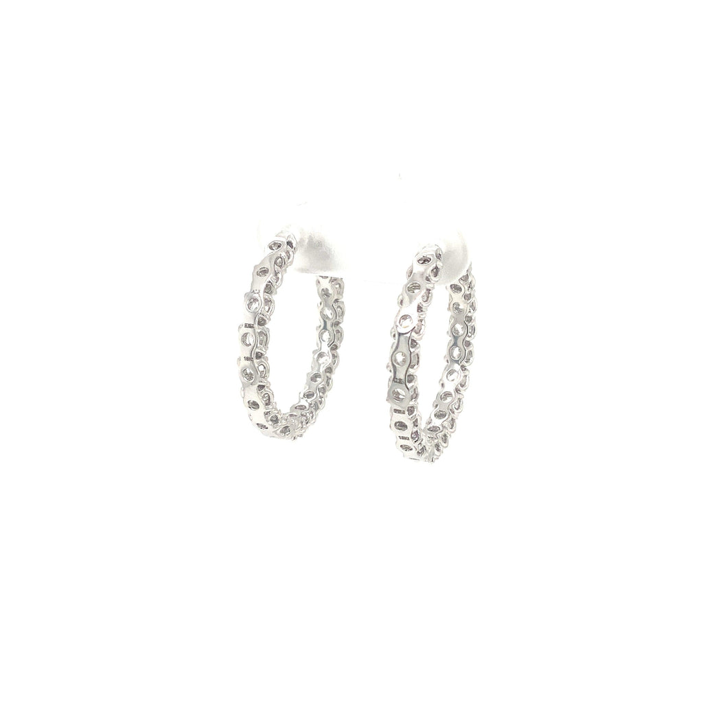A Link Collection Diamond Hoop Earring set in 18K White Gold