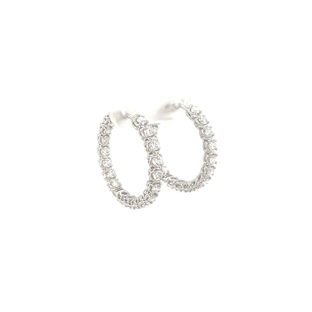 A Link Collection Diamond Hoop Earring set in 18K White Gold