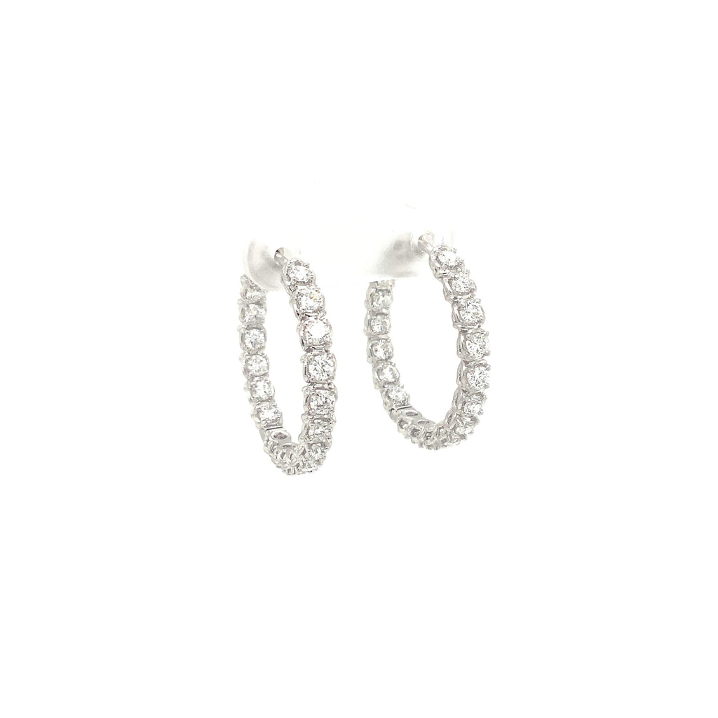 A Link Collection Diamond Hoop Earring set in 18K White Gold