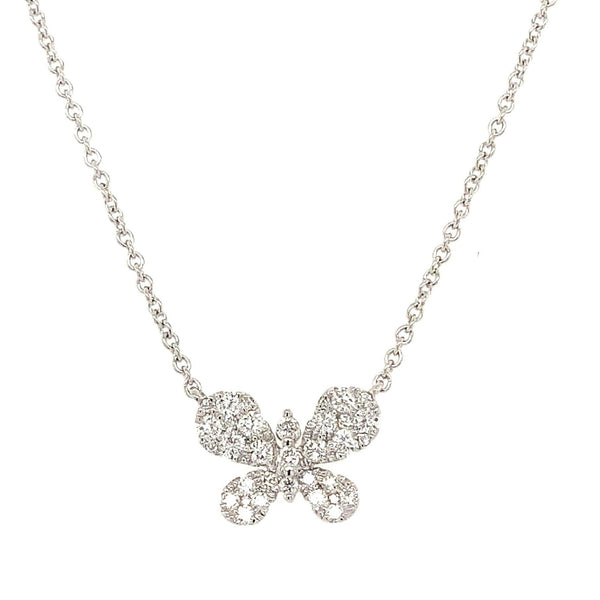 Afarin Collection Butterfly Diamond Necklace in 18KT White Gold