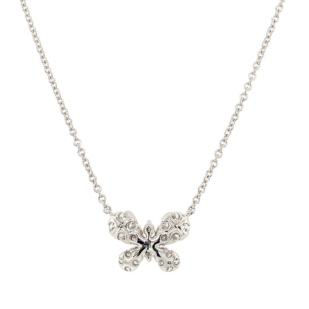 Afarin Collection Butterfly Diamond Necklace in 18KT White Gold