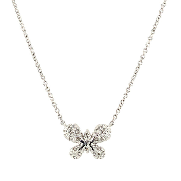 Afarin Collection Butterfly Diamond Necklace in 18KT White Gold