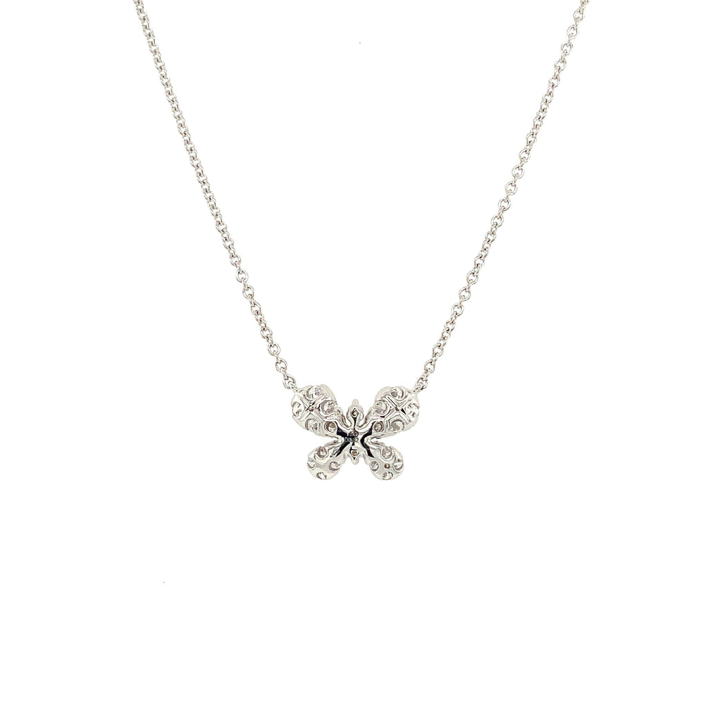 Afarin Collection Butterfly Diamond Necklace in 18KT White Gold
