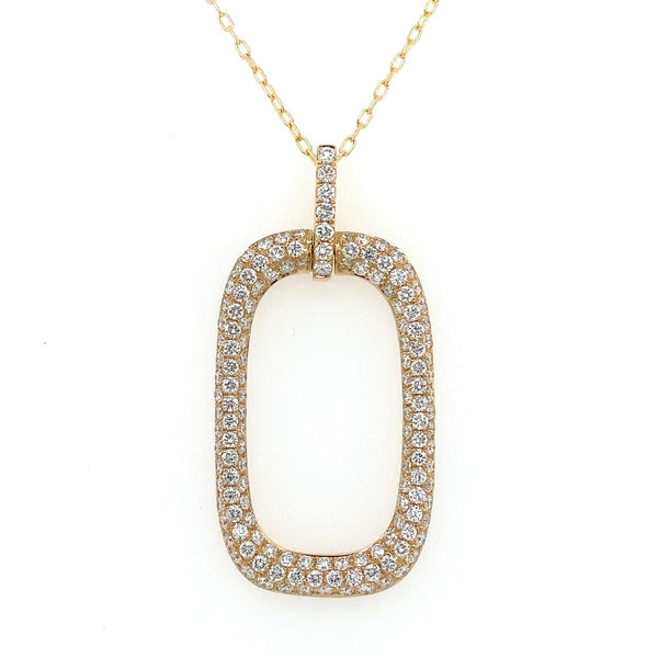 Afarin Pave Cushion Shaped Diamond Pendant in 18K Yellow Gold 1.67 cts t.w.